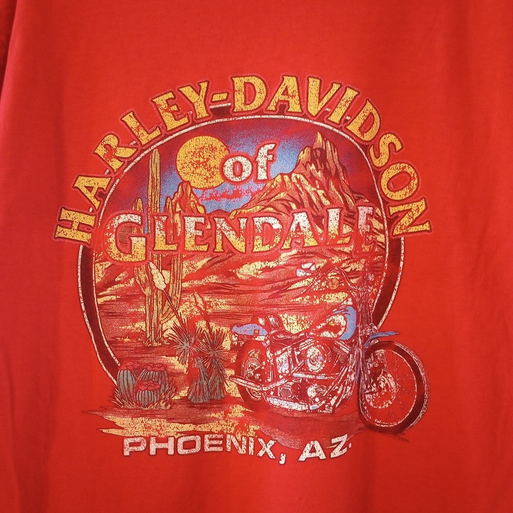 Harley Davidson Single Stitch Hanes Beefy Tee Chest Pocket Shirt USA VTG Arizona
